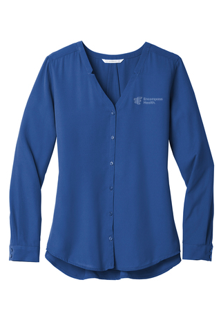 LW700 Port Authority Ladies Long Sleeve Button-Front Blouse – Encompass  Health Employee Purchasing