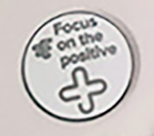 Values Pin - Focus on the Positive -  White