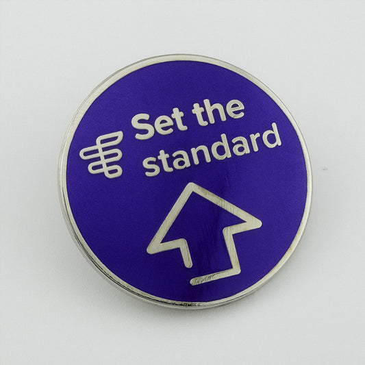 Values Pin - Set the Standard - Purple