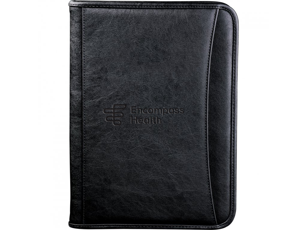 Encompass Health Black Zippered Padfolio